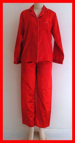 SIZE: MEDIUM - RED SILKY SATIN WINTER SLEEPWEAR FROM SECRET POSSESSIONS
