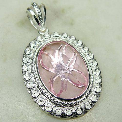 925 STERLING SILVER PINK TOPAZ PENDANT