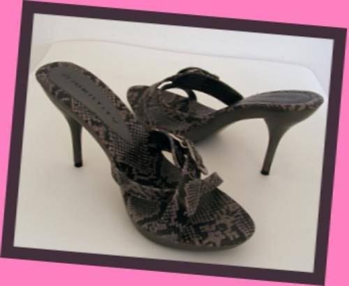 GREY FAUX SNAKESKIN SANDALS FROM IDENTITY - SIZES: 4 / 5 / 6 / 7