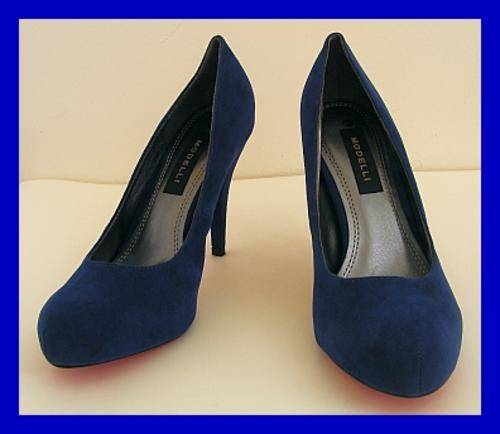 SIZE: 5 - COBALT BLUE SUEDE TOUCH SHOES FROM MODELLI