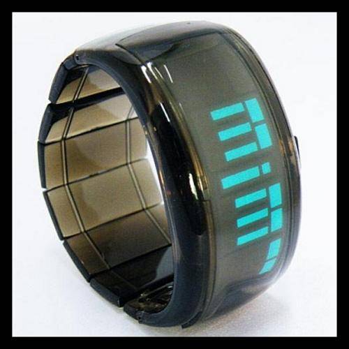 CLEAR ACRYLIC DIGITAL BRACELET WATCH
