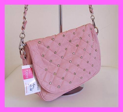 *R1 SALE* - SOFT PINK HANDBAG WITH DIAMANTE STUDS FROM DIVA