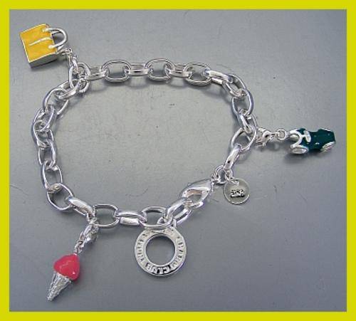 THOMAS SABO STYLE CHARM BRACELET - SWIMMING COSTUME, BEACH BAG, ICE CREAM