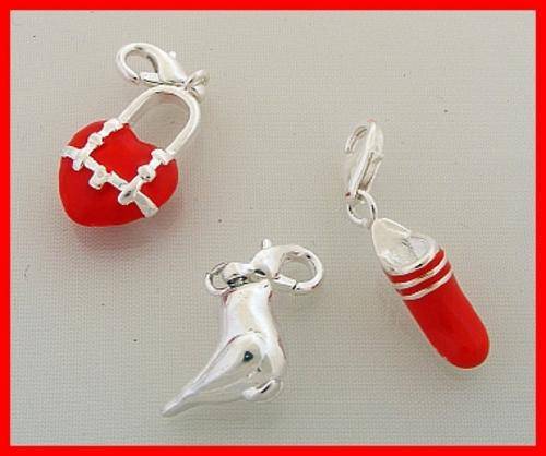 3 X "Thomas Sabo" STYLE CHARMS - SHOE, HANDBAG, BIRD