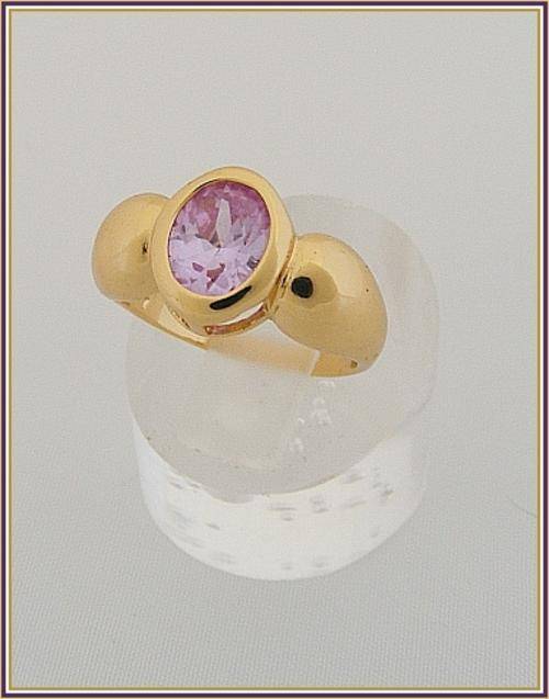 *R1* - 18K GOLD EP CZ RING - SIZE: 6