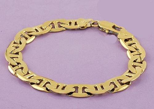 18K GOLD EP WIDE LINK BRACELET