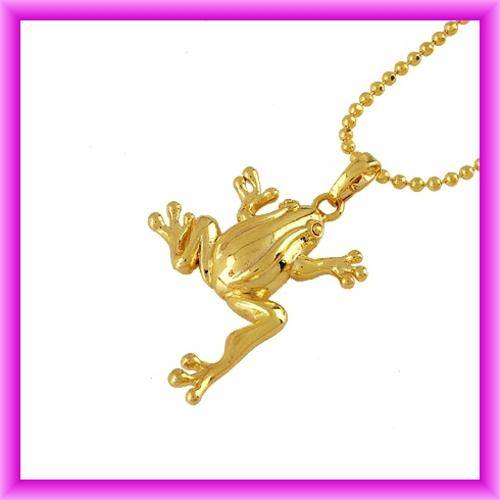 18k GOLD EP FROGGIE PENDANT & CHAIN