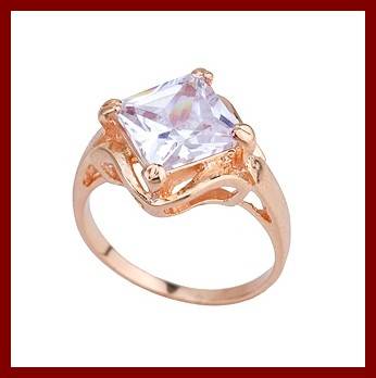 *R1* 18K GOLD EP - CZ EXQUISITE LADY RING - SIZE 5.5