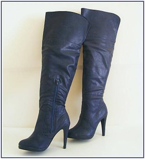BLUE THIGH HIGH BOOTS - SIZE 5