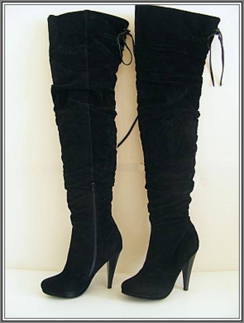 SIZE: 6 - BLACK THIGH HIGH BOOTS