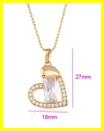 STUNNING 18K GOLD EP CZ HEART PENDANT AND CHAIN