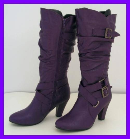 SIZE: 4 - PURPLE CALF LENGTH BOOTS