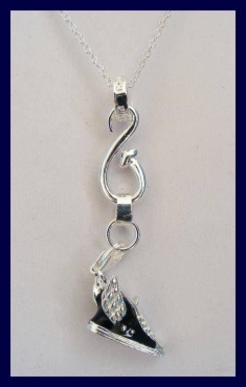 "TS" STERLING SILVER SNEAKER WITH WINGS PENDANT & CHAIN