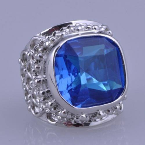 925 STERLING SILVER & BLUE TOPAZ RING - SIZE : 8.5
