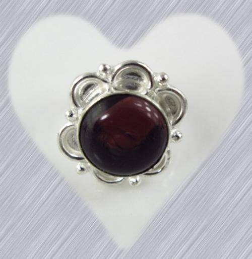 *R1* - NATURAL PLUM AMETHYST 925 SILVER RING - SIZE: 7