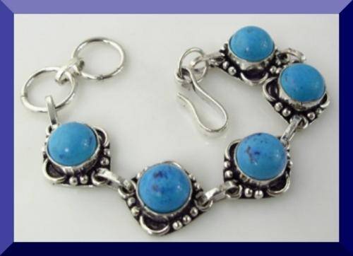 *R1* - BLUE TURQUOISE 925 SILVER BRACELET
