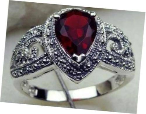 ELEGANT RED KUNZITE 925 STERLING SILVER RING - SIZE : 8.5