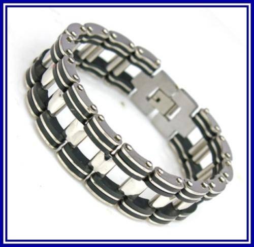 WIDE STAINLESS STEEL MENS BRACELET
