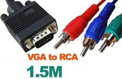 ** VGA to RCA Cable - Connect PC or Laptop to TV. Also for XBOX / HDTV - 1.5M length **