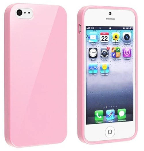 ** CRAZY R1 START ** SILICONE GEL iPHONE 5 CASE / COVER - LIGHT PINK **