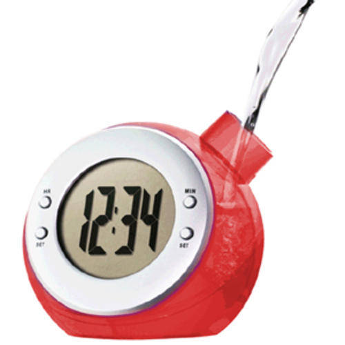 ** WATER POWERED CLOCK WITH DIGITAL LCD - NO BATTERIES NEEDED - ECO FRIENDLY **