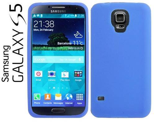 ** SAMSUNG GALAXY S5 SILICONE GEL CASE / COVER - BLUE **