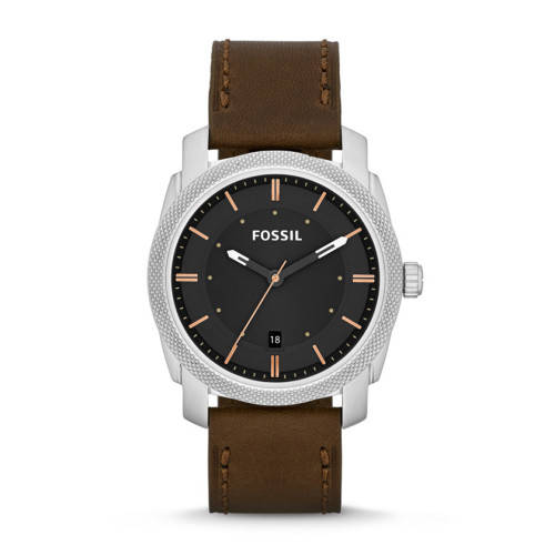 FOSSIL MACHINE LEATHER STRAP STAINLESS STEEL WATCH (FS4860)  **VALUE: R3900.00