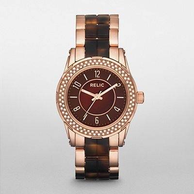 RELIC BY FOSSIL LADIES ROSE GOLD CRYSTAL GLITZ WATCH (ZR11960)  **VALUE: R2800.00**