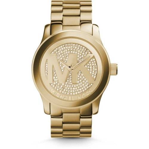 BLACK FRIDAY CLEARANCE SALE - MICHAEL KORS RUNWAY CRYSTAL DIAL GOLD PLATED WATCH (MK5706)