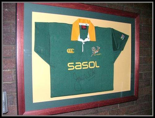 ** JAKE WHITE AUTOGRAPHED SPRINGBOK JERSEY - FRAMED  **