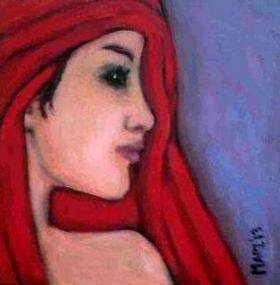 Need colour? Ready to hang!  Jane - Original Mari Mackie