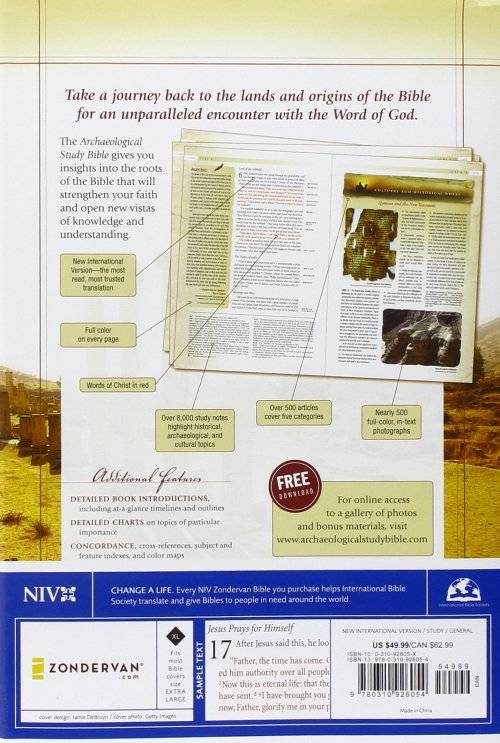 THE BOOKWORM Offers - NIV BIBLE - HARD COVER - AS NEW - ARCHAEOLOGICAL STUDY BIBLE