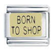 Italian Charms 9mm - Fits Nomination - Enamel -  BLACK ON GOLD BORN TO SHOP