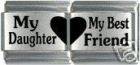 Italian Charms 9mm - Fits Nomination - Laser - DOUBLE LINK - MY DAUGHTER - MY BEST FRIEND