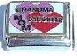 Italian Charms 9mm- Fits Nomination - Enamel - HEARTS GRANDMA, MOM, DAUGHTER