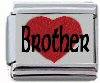 Italian Charms 9mm- Fits Nomination - Enamel - HEART BROTHER