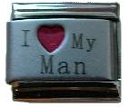 Italian Charms 9mm- Fits Nomination - Colour Laser - I HEART MY MAN