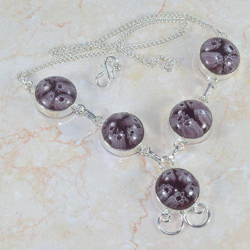 R40 FRIDAY!!! DICHROIC GLASS 925 SILVER NECKLACE 17" - VIII 51 J5