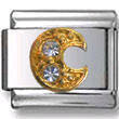 Italian Charms - Fits All 9mm Modular Bracelets - Letters - GOLD WITH CRYSTALS LETTER C