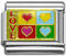 Italian Charms - Fits All 9mm Modular Bracelets - Love - LOVE WITH 4 HEARTS