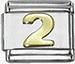 Italian Charms - Fits All 9mm Modular Bracelets - SOLDERED GOLD NUMBERS - 2