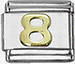 Italian Charms - Fits All 9mm Modular Bracelets - SOLDERED GOLD NUMBERS - 8