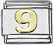 Italian Charms - Fits All 9mm Modular Bracelets - SOLDERED GOLD NUMBERS - 9