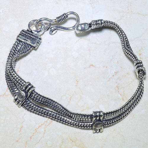 DISTINCT BALI DESIGNED 925 SILVER BRACELET 8" - E27622 J14