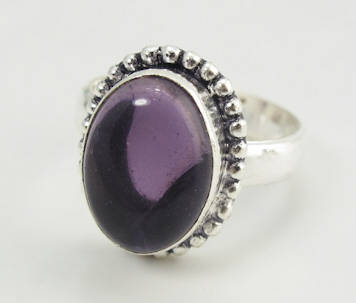 IMPERIAL PURPLE AMETHYST NATURAL GEMSTONE 925 SILVER RING #8.25
