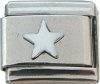 Italian Charms - Fits All 9mm Modular Bracelets - Enamel -  PLAIN SILVER STAR (NOT WHITE) (Z)