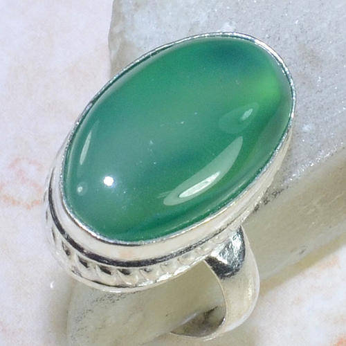 AMAZING COLOUR BOTSWANA AGATE NATURAL GEMSTONE 925 SILVER RING #7