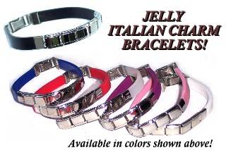 Italian Charms & Bracelets - 9mm TRANSLUCENT JELLY Bracelet - 5 LINKS