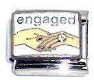 Italian Charms - Fits All 9mm Modular Bracelets - Enamel - ENGAGED (T)