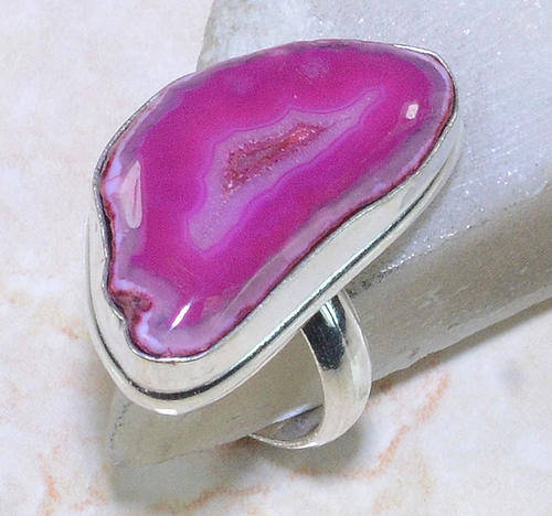 TOTALLY BRILLIANT DRUZY NATURAL GEMSTONE 925 SILVER RING #8